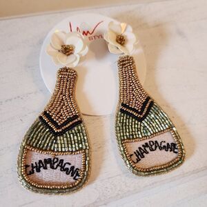 Beaded Champagne Earrings (2303182)